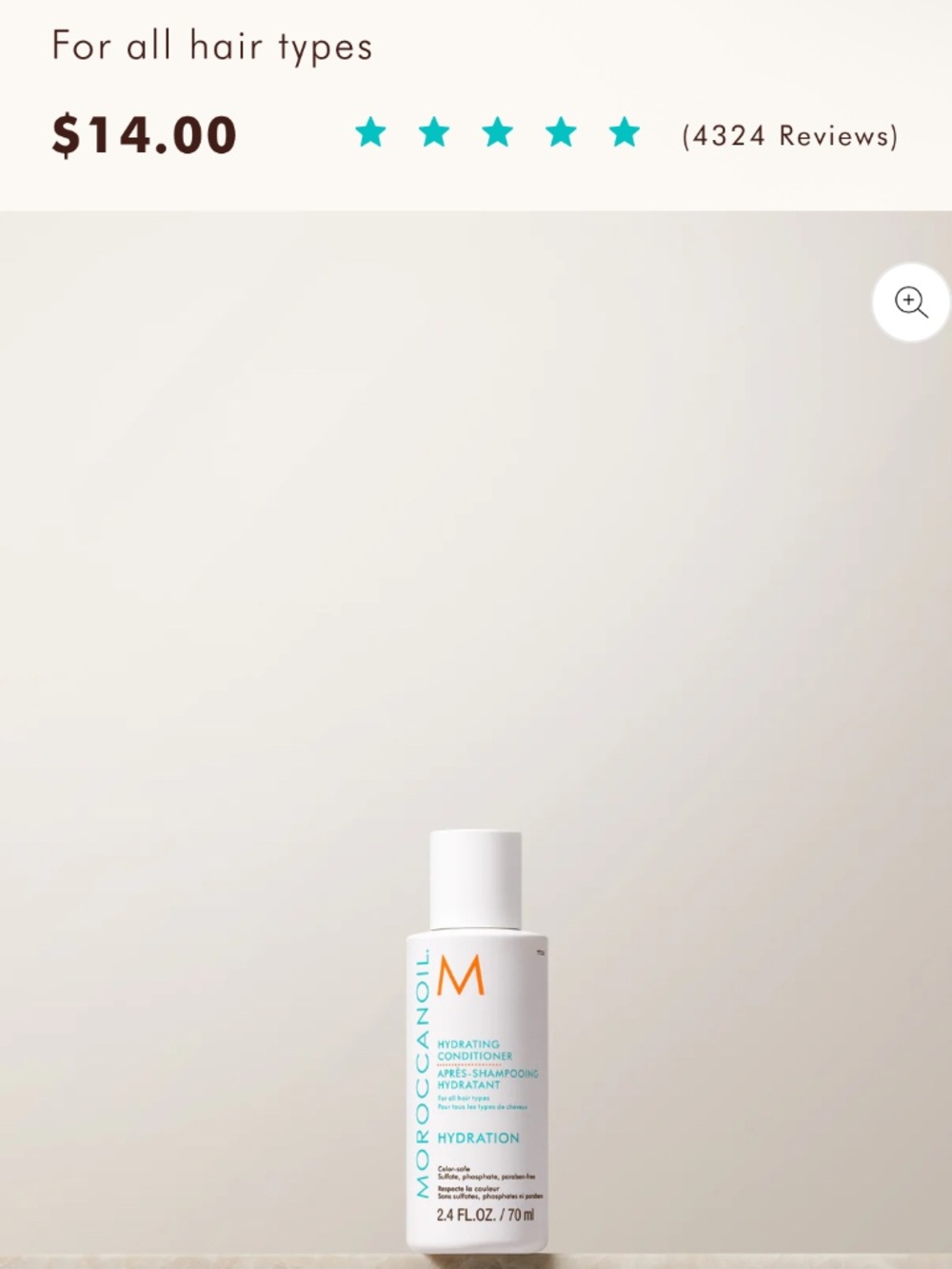 BRAND NEW Moroccanoil Hydrating Conditioner 2.4 fl oz travel sized